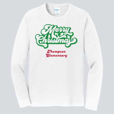 Adult Long Sleeve Shirt - Winter - Merry Christmas Red and Green  Thumbnail